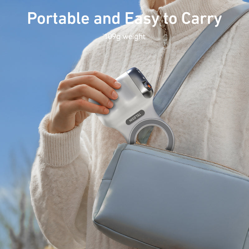 Magnetic mobile phone camera handle