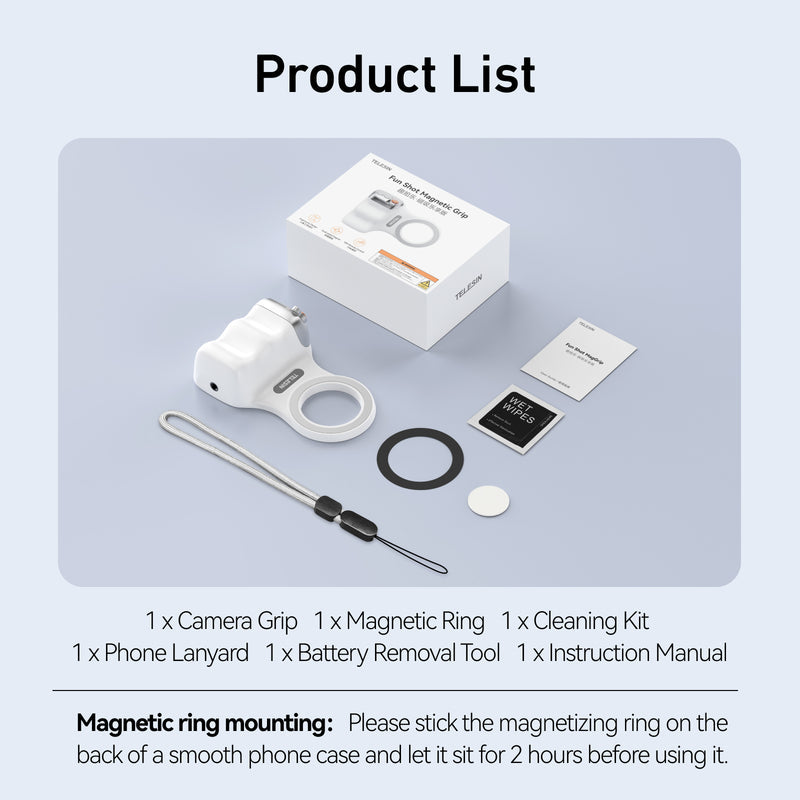 Magnetic mobile phone camera handle