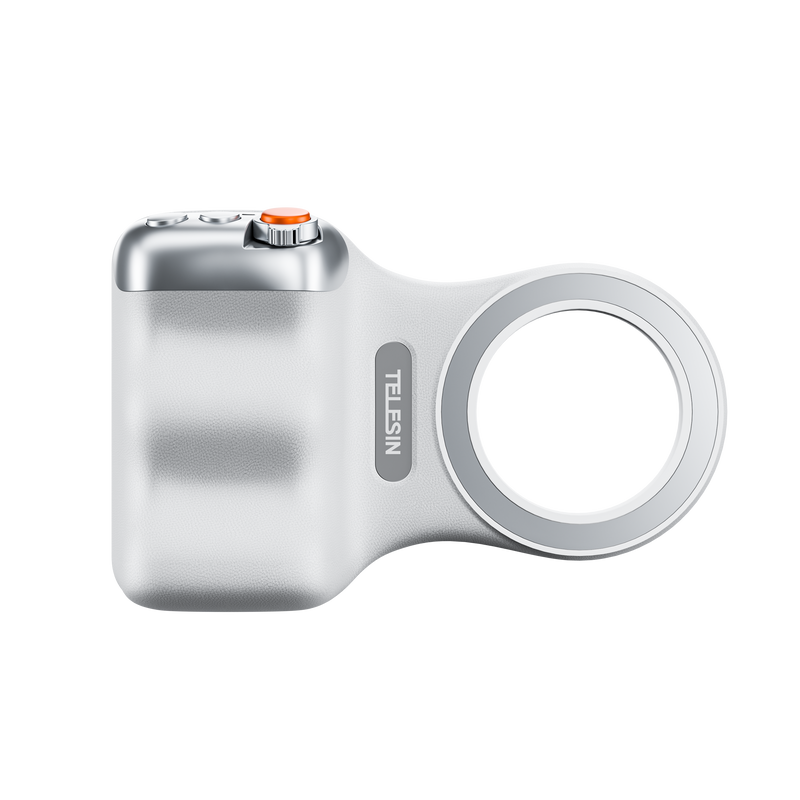 Magnetic mobile phone camera handle