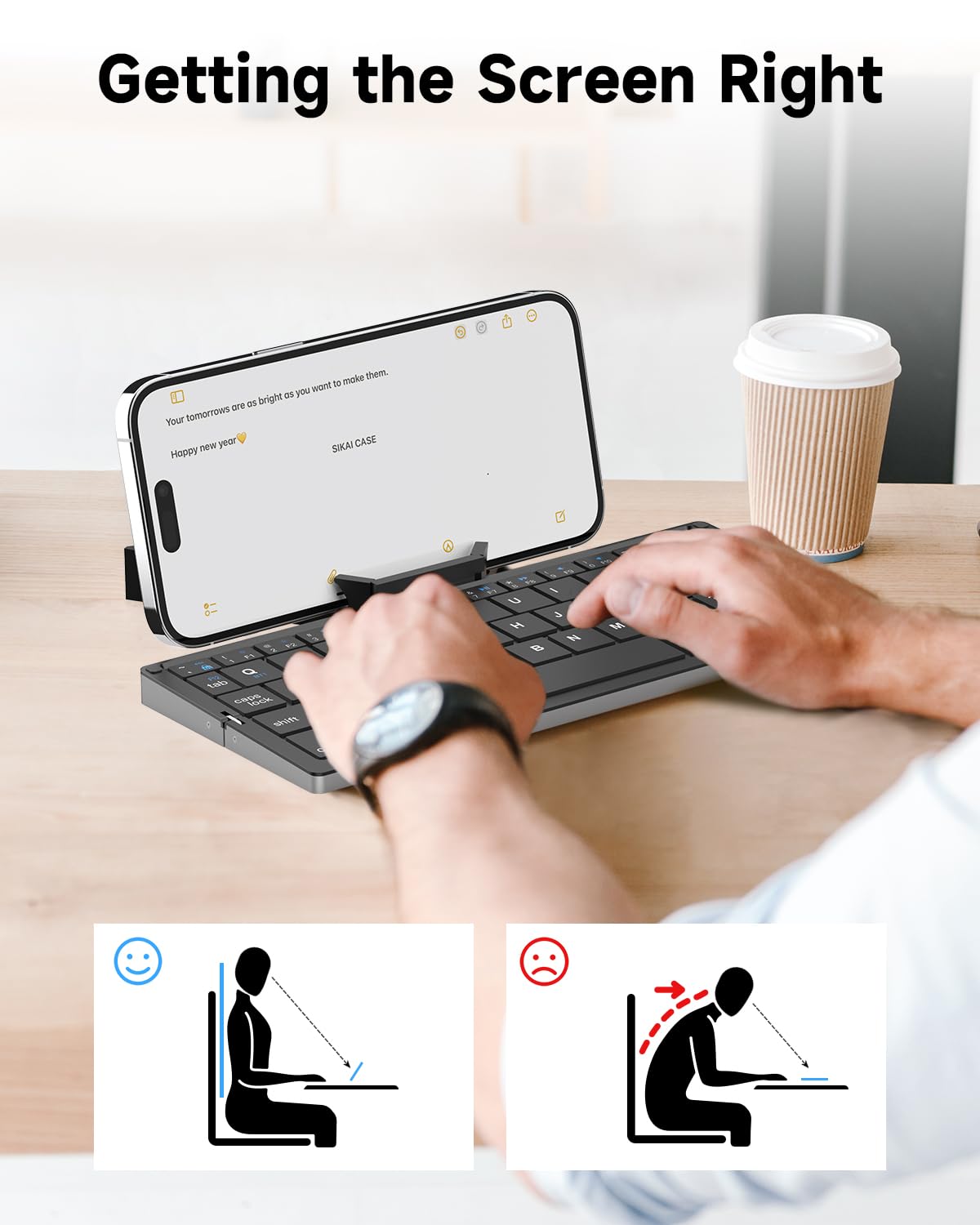 Folding Bluetooth keyboard for mobile phone and computer