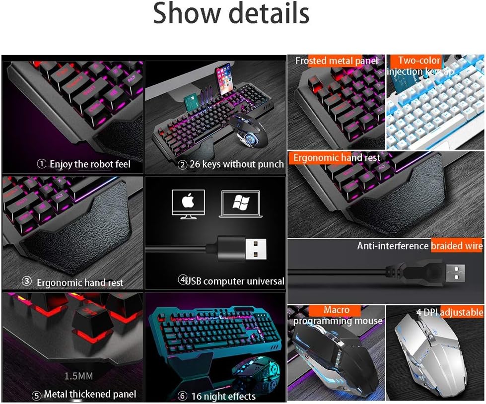 Ergonomic Mechanical Keyboard with RGB Backlight