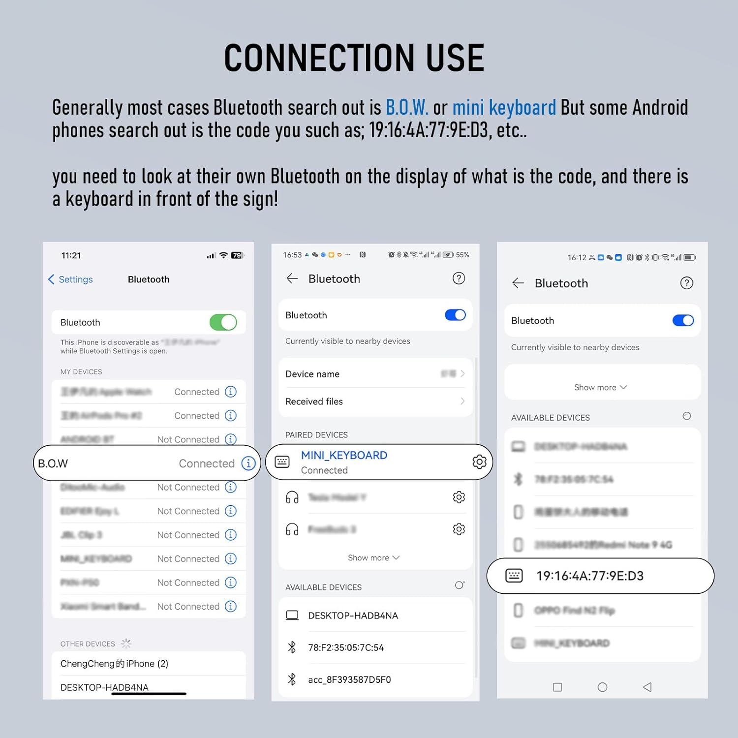 Folding Bluetooth keyboard for mobile phone and computer