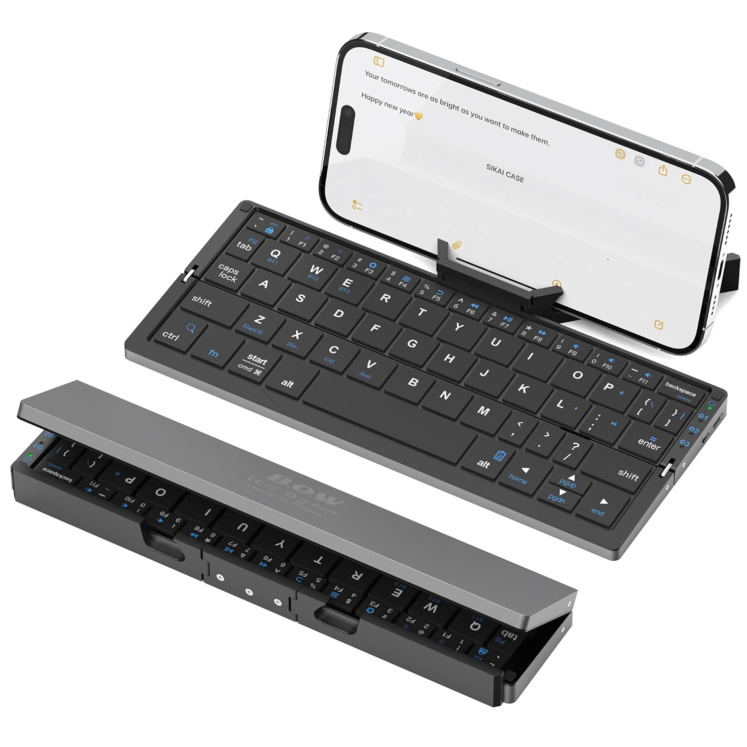 Folding Bluetooth keyboard for mobile phone and computer