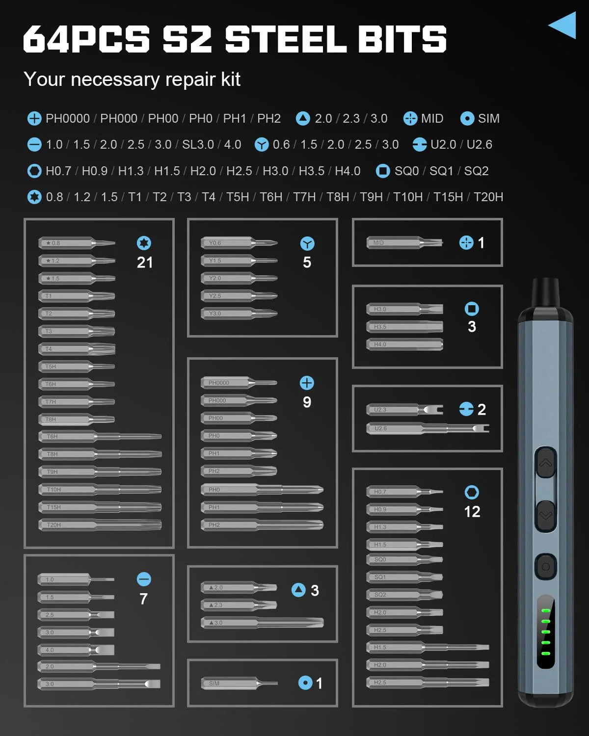 MINI 70-in-1 Mini ElectricPrecision Screwdriver Set